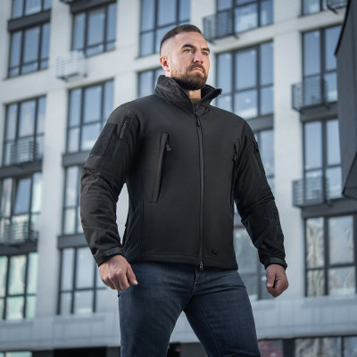 M-Tac Soft Shell Jacket Windproof & Water-Resistant, Black