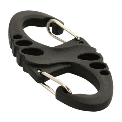 M-Tac Plastic S-Hook Double Carabiner, Black