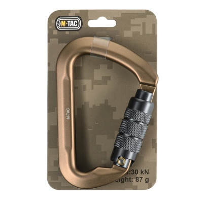 M-Tac Carabiner 10 cm with Bayonet Lock Keylock – carabiner, Khaki