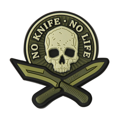 M-Tac No Knife No Life 3D PVC Patch 50×50 mm, Olive