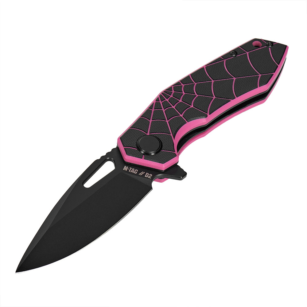 M-Tac Folding Knife Type 12 Spider Web – folding knife, Black/Pink