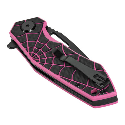 M-Tac Folding Knife Type 12 Spider Web – folding knife, Black/Pink
