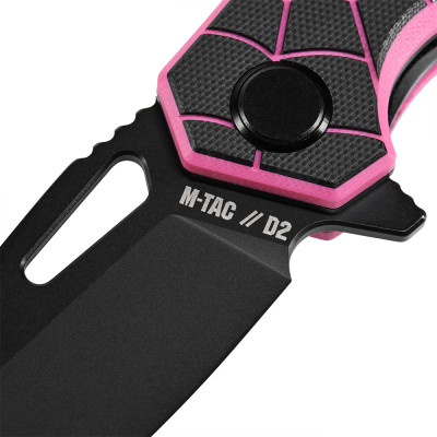 M-Tac Folding Knife Type 12 Spider Web – folding knife, Black/Pink