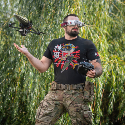 M-Tac T-Shirt Kamikaze Spirit FPV Motif, Black