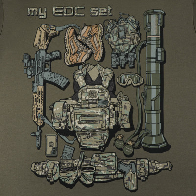 M-Tac MY EDC T-Shirt 97% Cotton with Elastane, Ranger Green