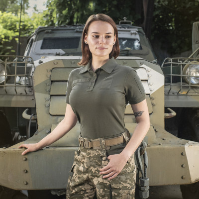 M-Tac Polo 65/35 Lady Service Polo Shirt for Women, Army Olive