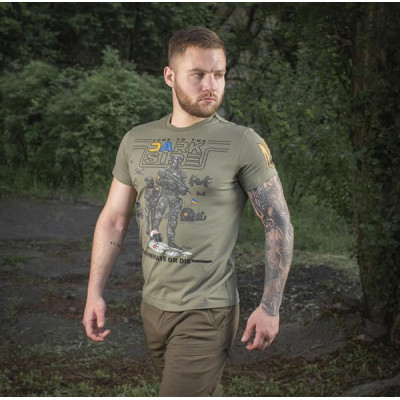 M-Tac UA Side Light Olive Printed T-Shirt