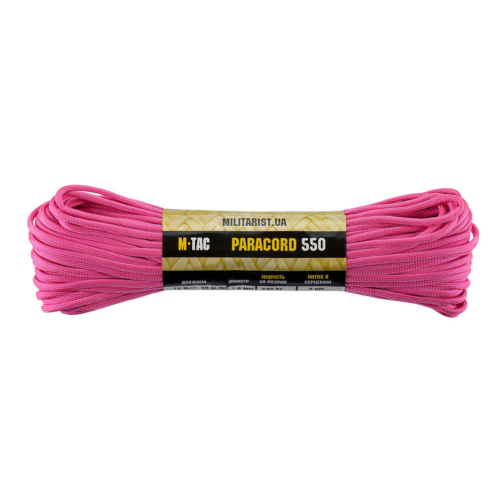 M-Tac Paracord 550 Type III 30 m – paracord, Neon Pink