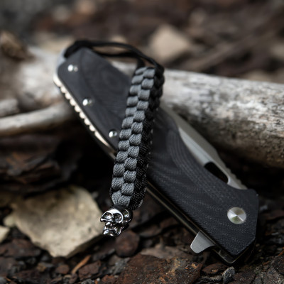 M-Tac Knife Lanyard Cuboid Skull – knife lanyard, Black/Grey