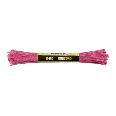 M-Tac Paracord Minicord Reflective 15 m – paracord, Neon Pink