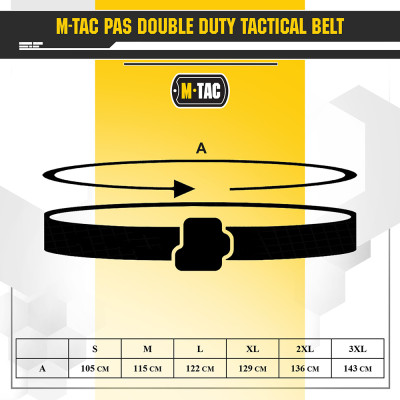 M-Tac Nylon Belt, 160 kg Buckle Tensile Strength, Black