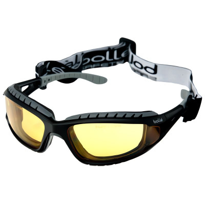 Bollé Tracker II Safety Glasses, Clear, EN166, Yellow