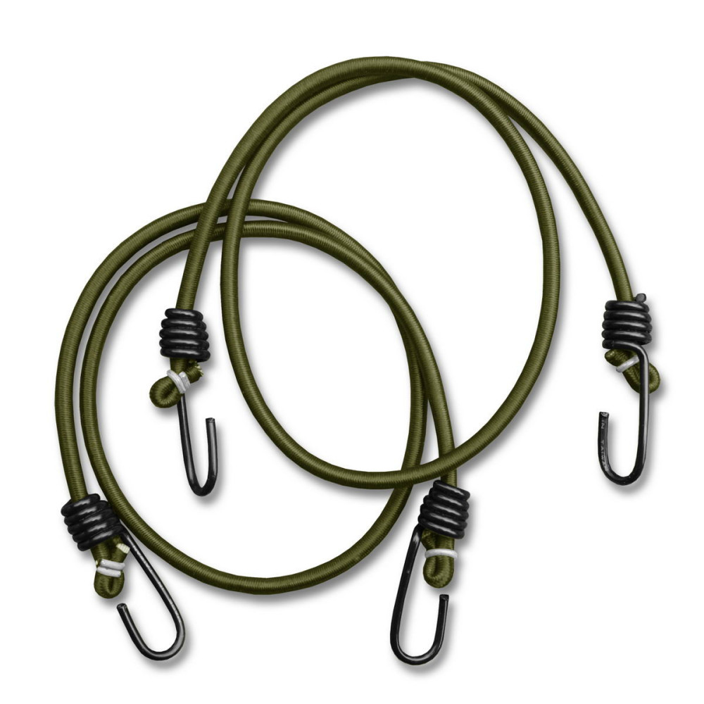 Mil-Tec Elastic Bungee Cords with Hooks, 2 pcs