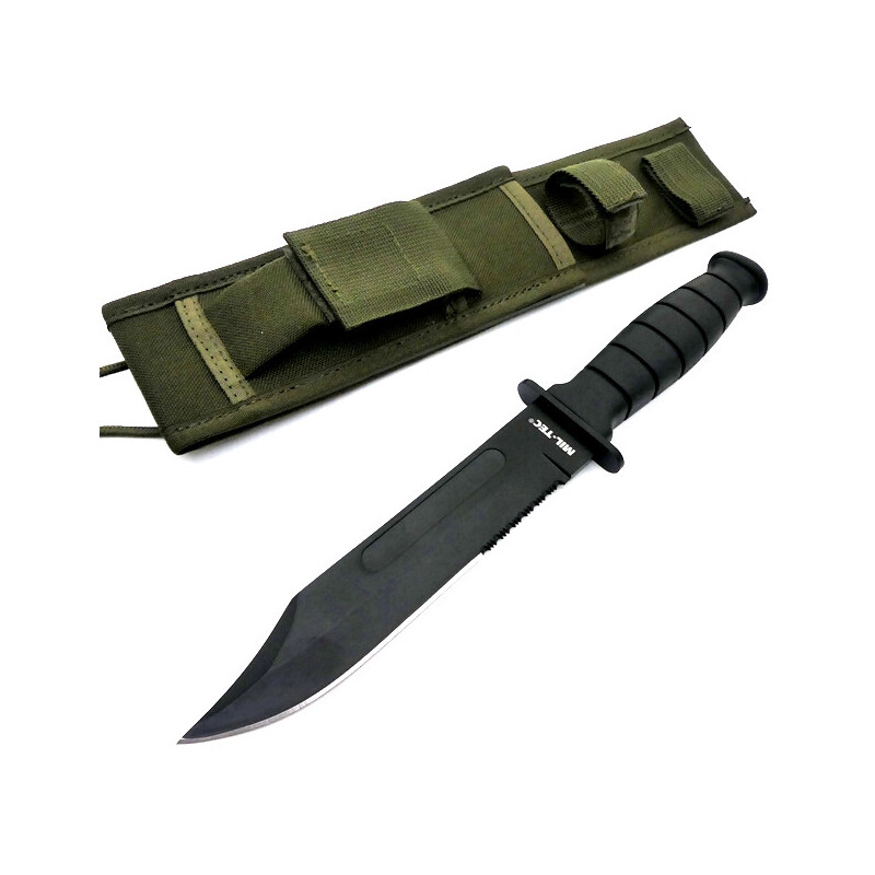 Mil-Tec Od ′army′ Combat Knife With Sheath Peilis su įmaute