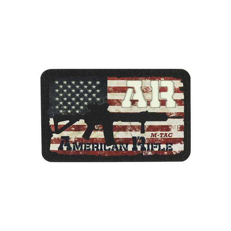 M-Tac Patch AR-15 American Rifle (80х50 мм) Black/GID Antsiuvas