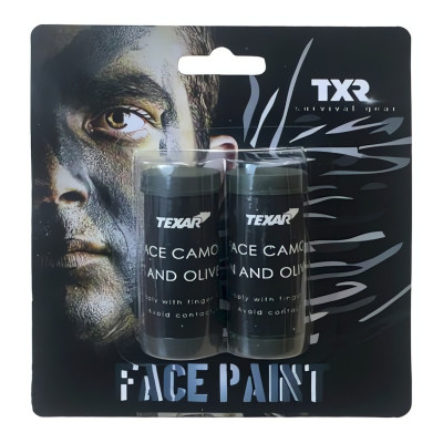 Texar Face Camo Paint – 2 Sticks, 3 Colours