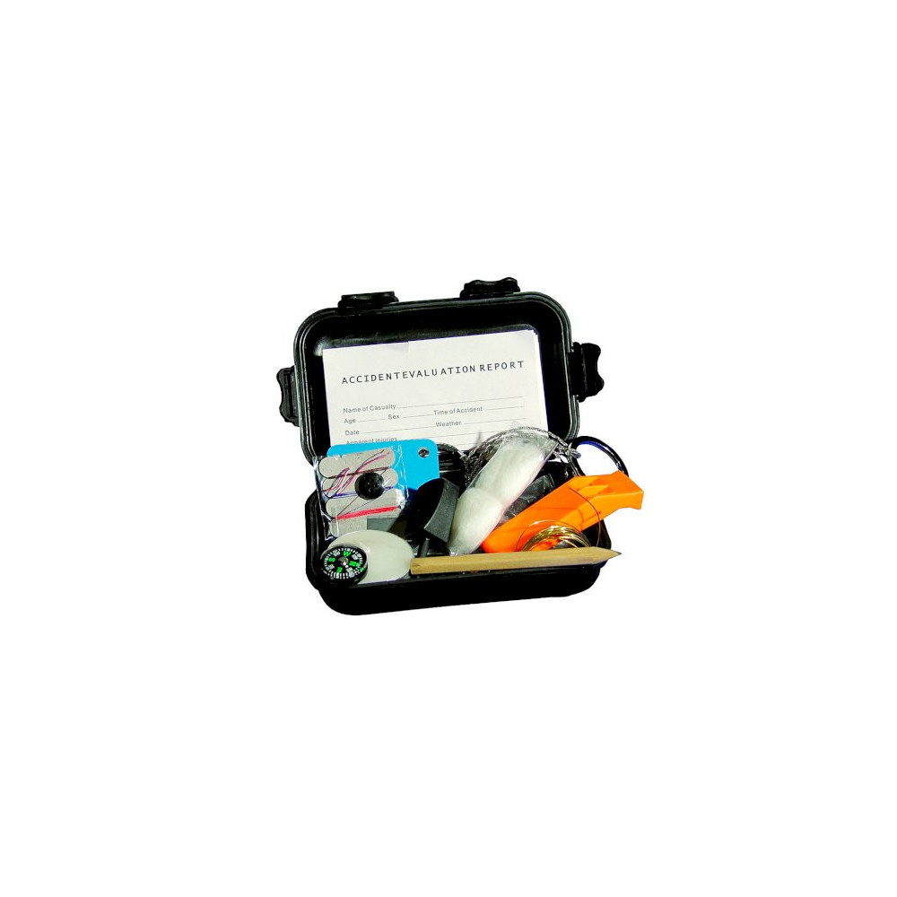Waterproof Survival Tin with Compass and Flint