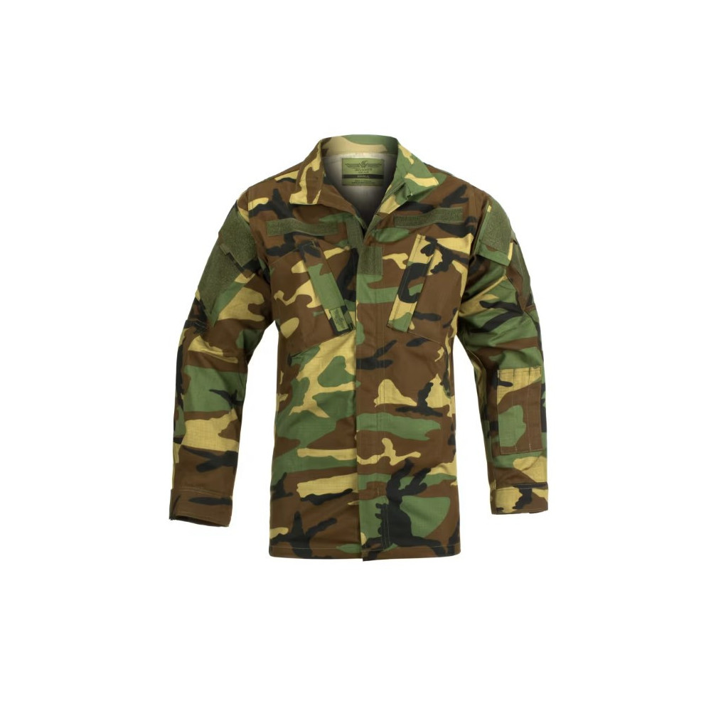 Invader Gear Camouflage Shirt Full-Zip, Velcro, Elbow Protection, Woodland