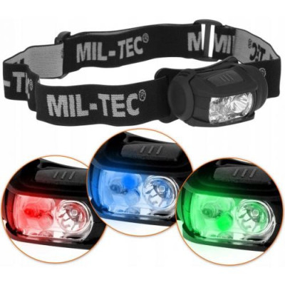 Mil-Tec 4-Colour LED Head Torch – up to 65 lm