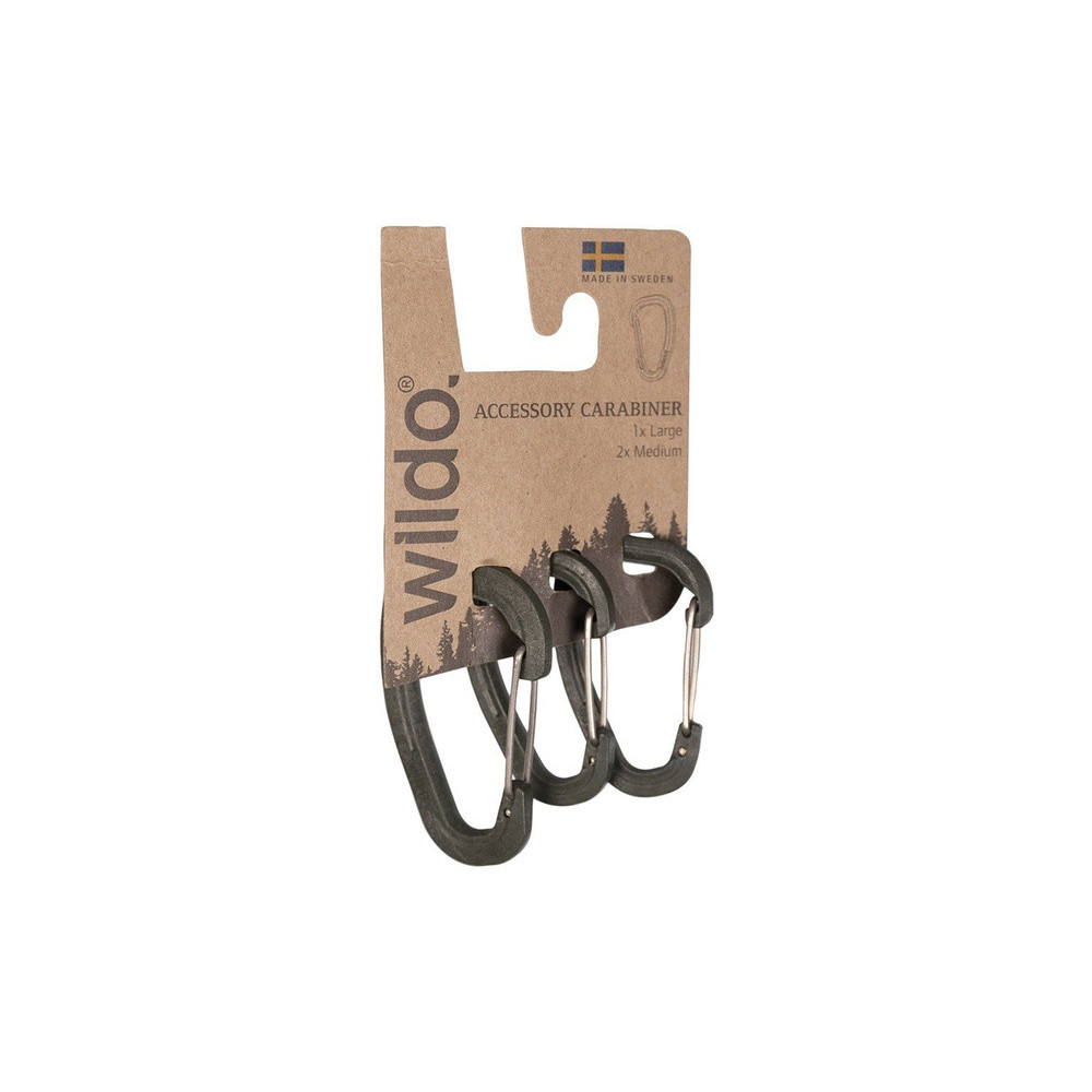Wildo Carabiner Set 3-pack 2 Medium + 1 Large, Olive