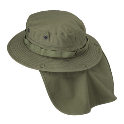 Military Wide-Brim Hat with Removable Neck Cover