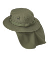 Military Wide-Brim Hat with Removable Neck Cover