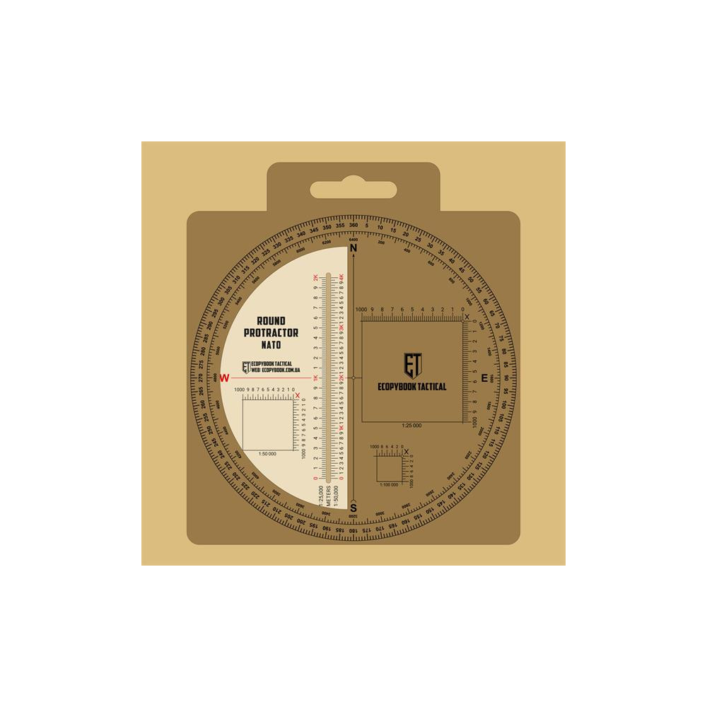 M-Tac Ecopybook Tactical Ruler Protractor Round 130 mm NATO