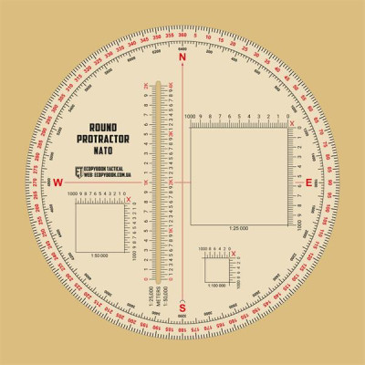 M-Tac Ecopybook Tactical Ruler Protractor Round 130 mm NATO — 2/3