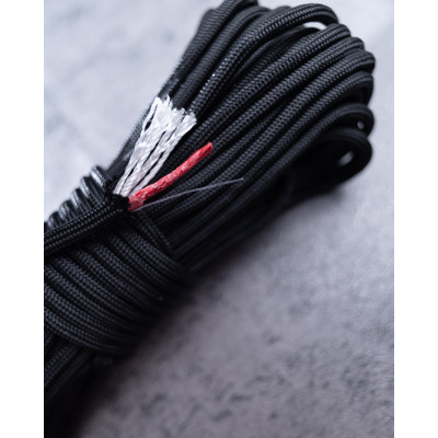 Tac Maven Gordian 550 FireCord 9-in-1 Survival Cord 15 m, Black