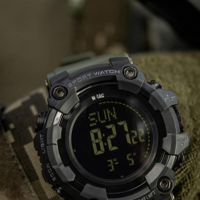 M-Tac 2037 Tactical Watch Compass, Chronograph, Army Olive