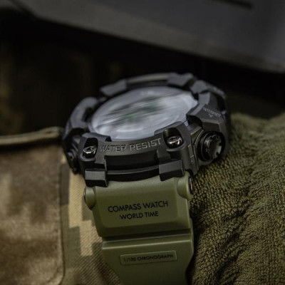 M-Tac 2037 Tactical Watch Compass, Chronograph, Army Olive