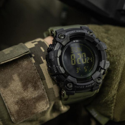 M-Tac 2037 Tactical Watch Compass, Chronograph, Army Olive