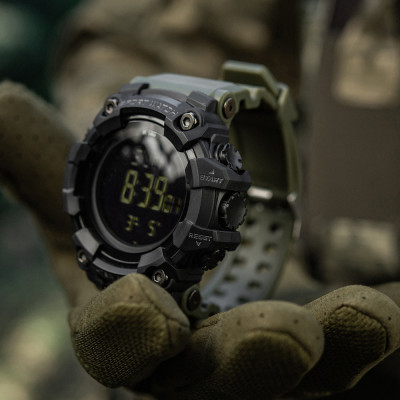 M-Tac 2037 Tactical Watch Compass, Chronograph, Army Olive