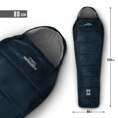 Tac Maven Cocoon Summer Sleeping Bag for Summer, Navy Blue