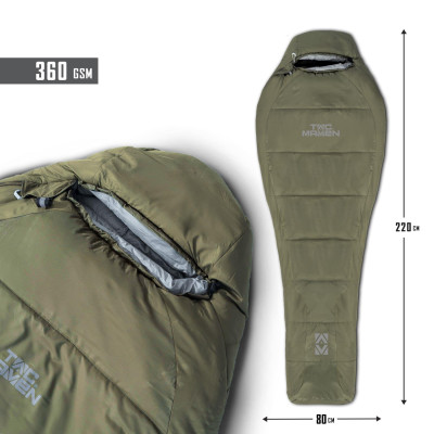 Tac Maven Winter Sleeping Bag to -18 °C with YKK Zip, Olive