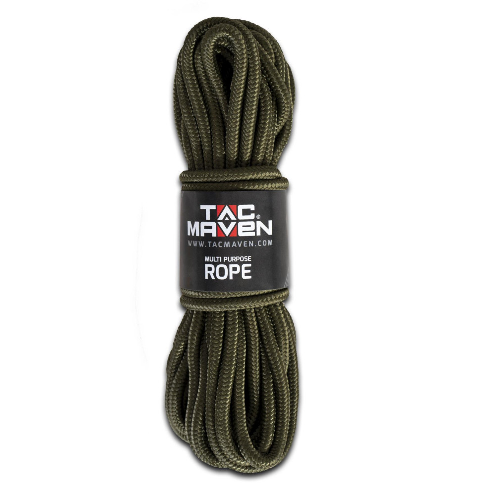 Tac Maven Polypropylene Rope 10 mm x 15 m, 100% Polypropylene, Olive