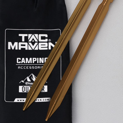 Tac Maven Aluminium Tent Stakes 4 pcs, 8.5 g Each, Orange