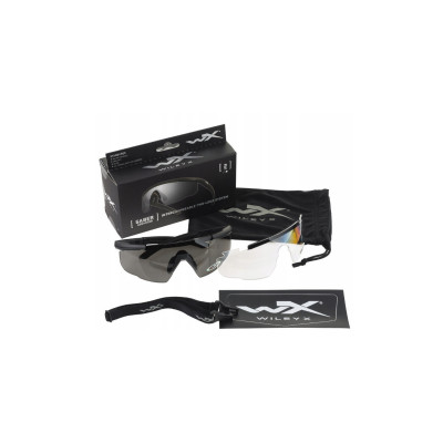 Wiley X WX Saber Advanced Ballistic Glasses Clear Lenses, Black