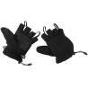 MFH Fleece Gloves with Pull Loops, Black